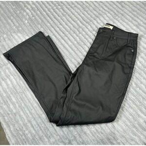 ROCK & ROLL DENIM Black Pleather High Rise Bootcut Pants Womens 33x32 Western